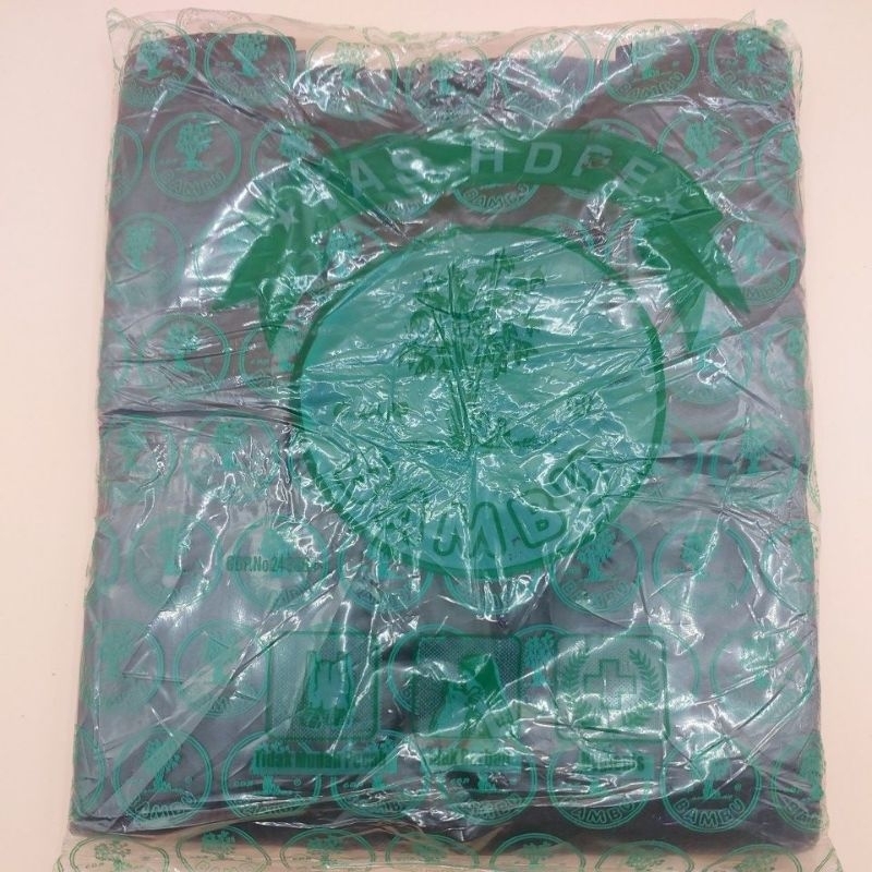 kantong plastik kresek hitam dan putih mini cap bambu cap boyo L 15 isi 50 pcs