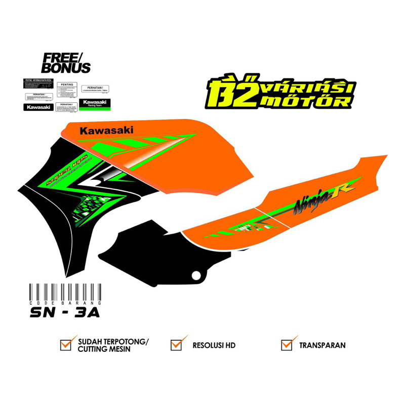 STRIPING NINJA R 2014 2015 STRIPING NINJA R CUSTOM TRANSPARAN STIKER