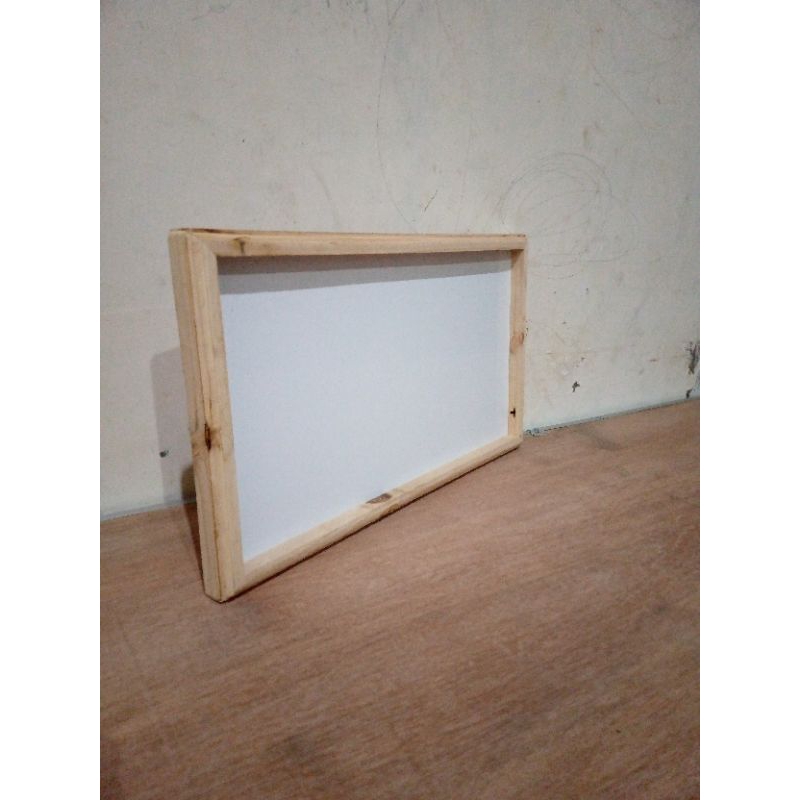 

WHITEBOARD | papan tulis putih 30 x 50 LIS KAYU murah free penghapus spidol