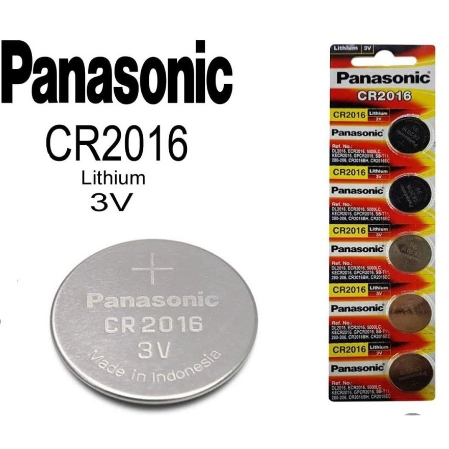 Baterai Kancing Lithium Panasonic CR2016 3 V Isi 5