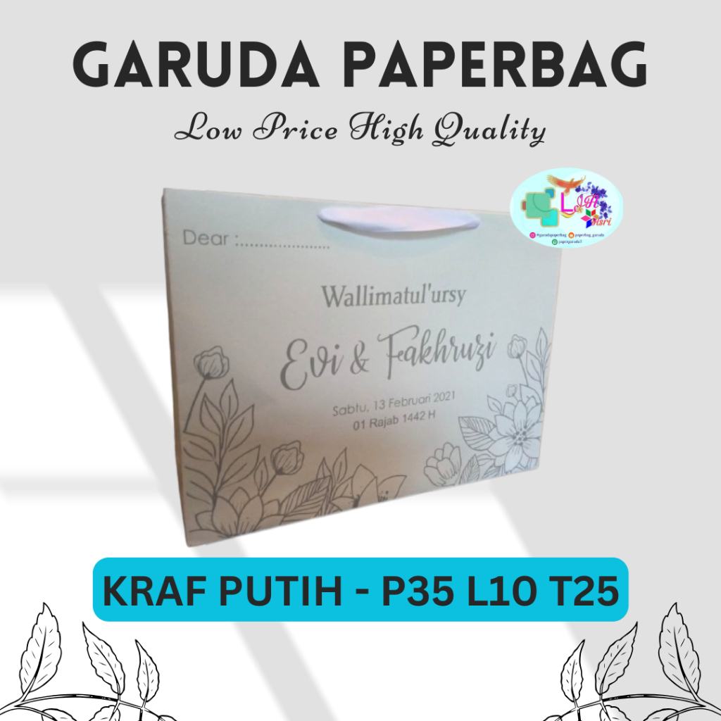 

Paper Bag Murah, Paper Bag Putih Size 35x10x25 ~ PRE ORDER