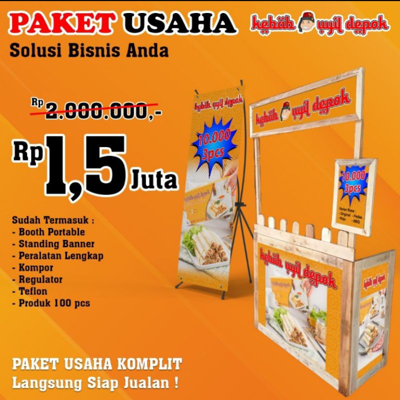 

Paket usaha Murah ekonomis KEBAB UNYIL DEPOK (order WEA aja)