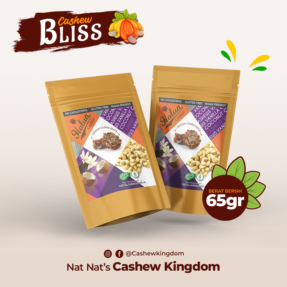 

Nat - Nat's Cashew"- Mini Halua Cashew 65 gr - Halua Coconut - Cemilan Kacang Mede