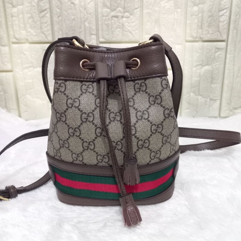 Gucci* Bag - Tas Selempang Gucci* Ophidia - Tas Peloved Kulit -Tas Selempang serut mini