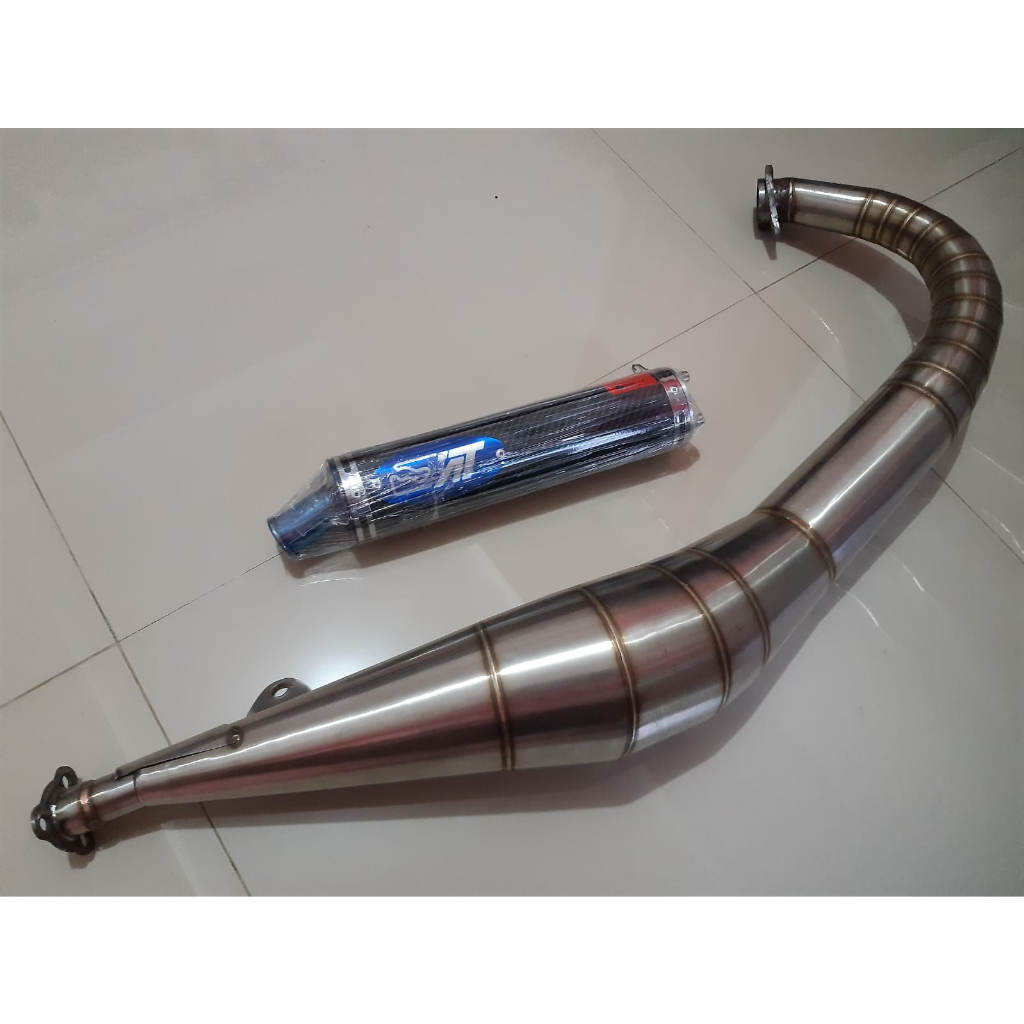 Knalpot racing pipe on full stainless Yamaha RXZ - Knalpot Yamaha RXZ model pipe on full stainless
