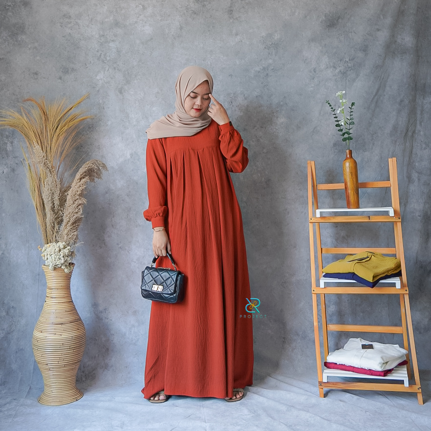 WAFFA DRESS || GAMIS CRINKLE AIR FLOW PREMIUM || FASHION MUSLIM WANITA