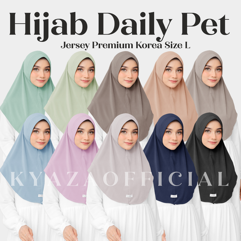 𝐊𝐘𝐀𝐙𝐀 - Hijab Bergo Pet, Bergo Sport Pet Ukuran L, Hijab Bergo Instan Bahan Jersey Korea KYZ1