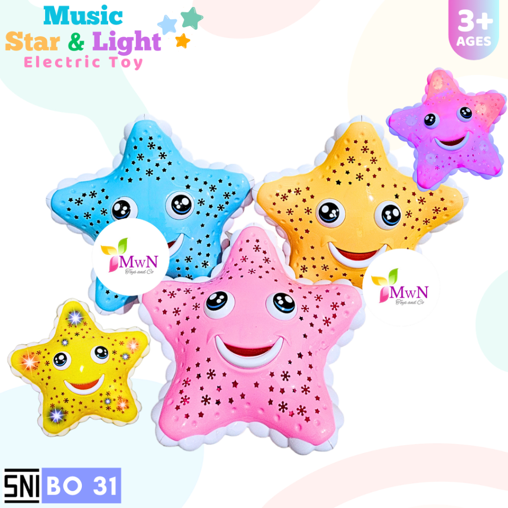 MWN Mainan Bintang Star Berjalan Musik & Lampu BO31