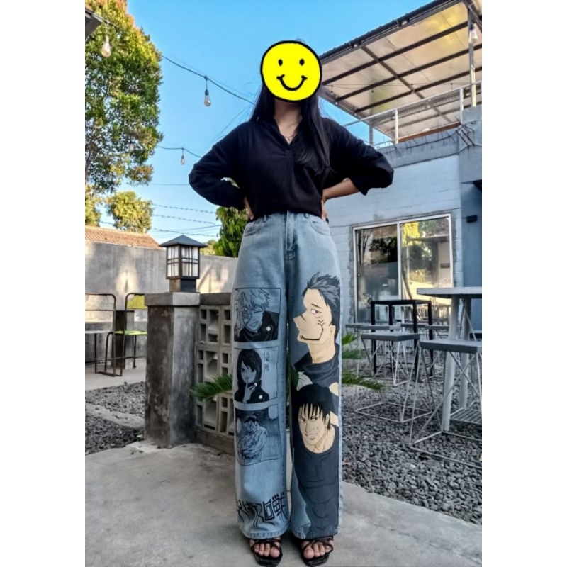 FAITMAIN JEANS JJK JEANS PAINTING JEANS LUKIS