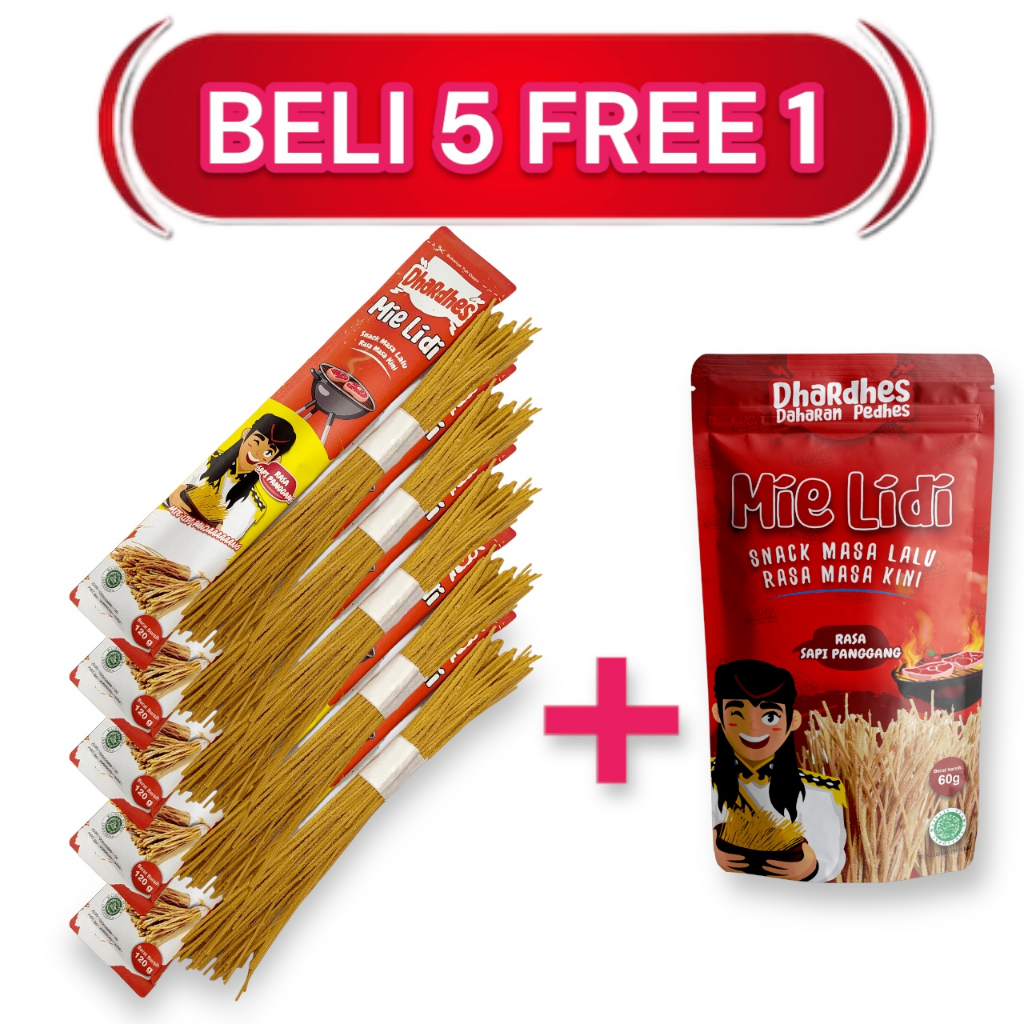 

BELI 5 MIE LIDI 120G RASA SAPI PANGGANG FREE 1 MIE LIDI DHARDHES 60G