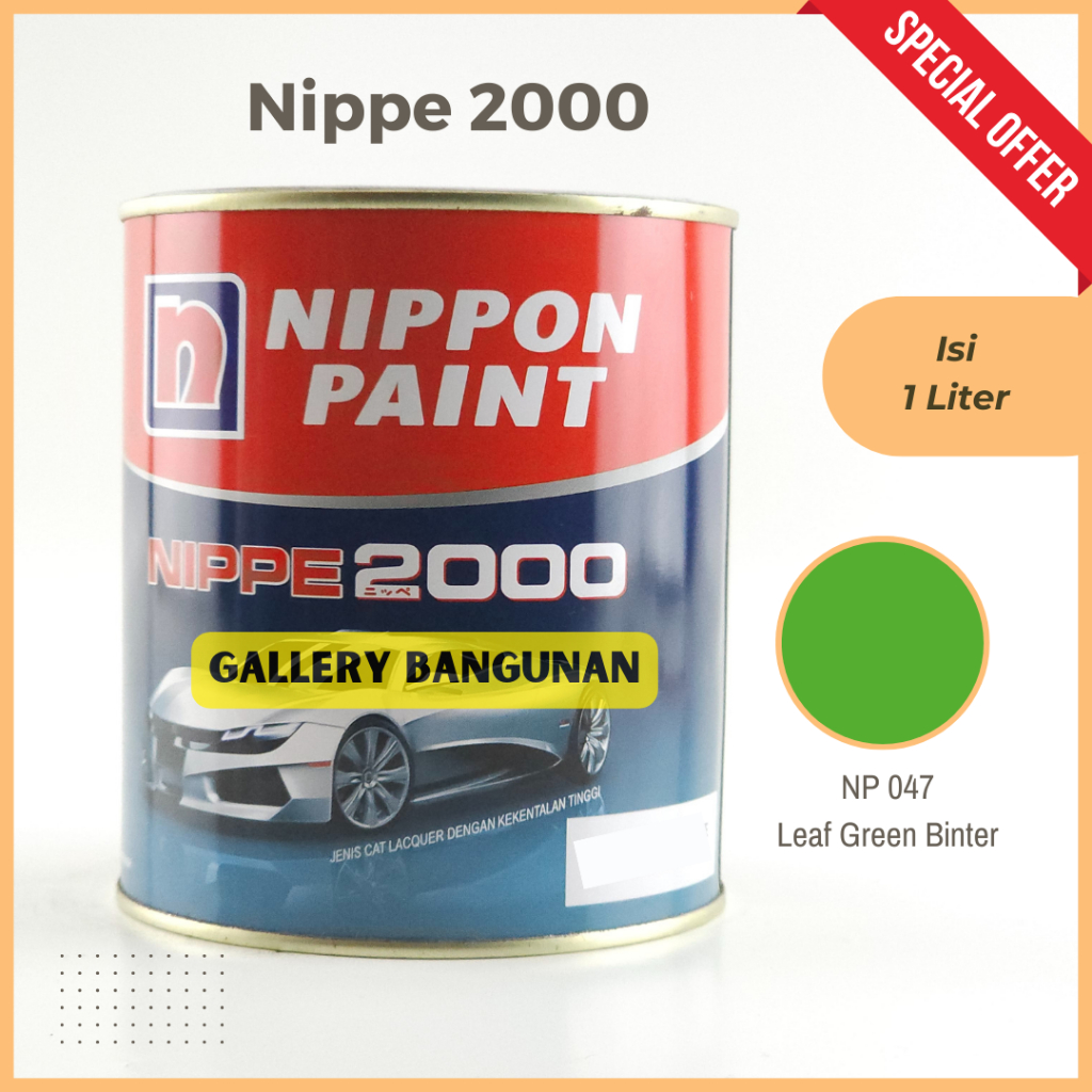 

Nippe 2000 Np 047 Leaf Green Binter Cat Kayu Besi NC Nippon Paint Kemasan 1 Lite