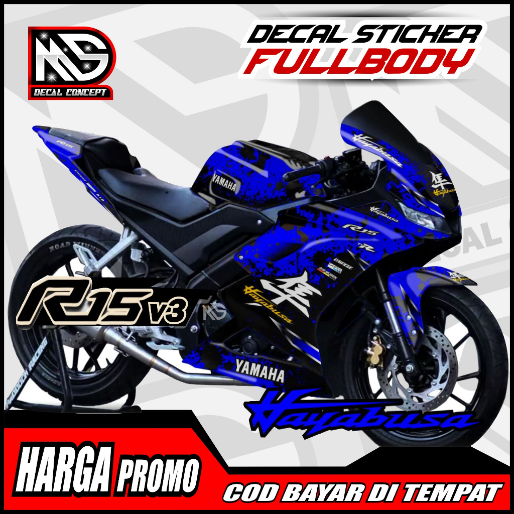 BISA COD Decal R15 V3 Full Body Stiker R15 V3 Full Body Dekal R15 V3 Hayabusa Variasi Stiker R15 V3 