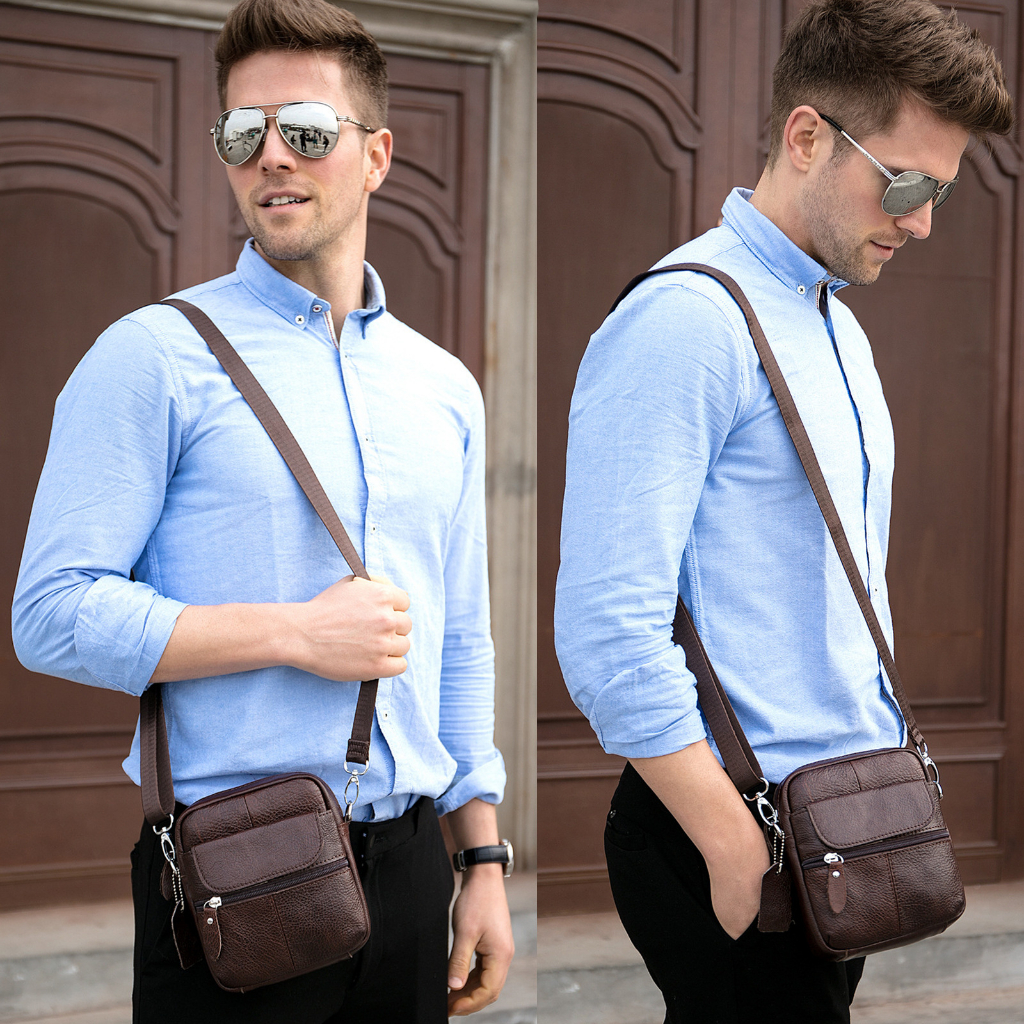 TAS SELEMPANG PRIA PREMIUM JINJING SLING BAG TOP HANDLE TOTE HAND SHOULDER BAHU TENTENG TALI RANTAI 