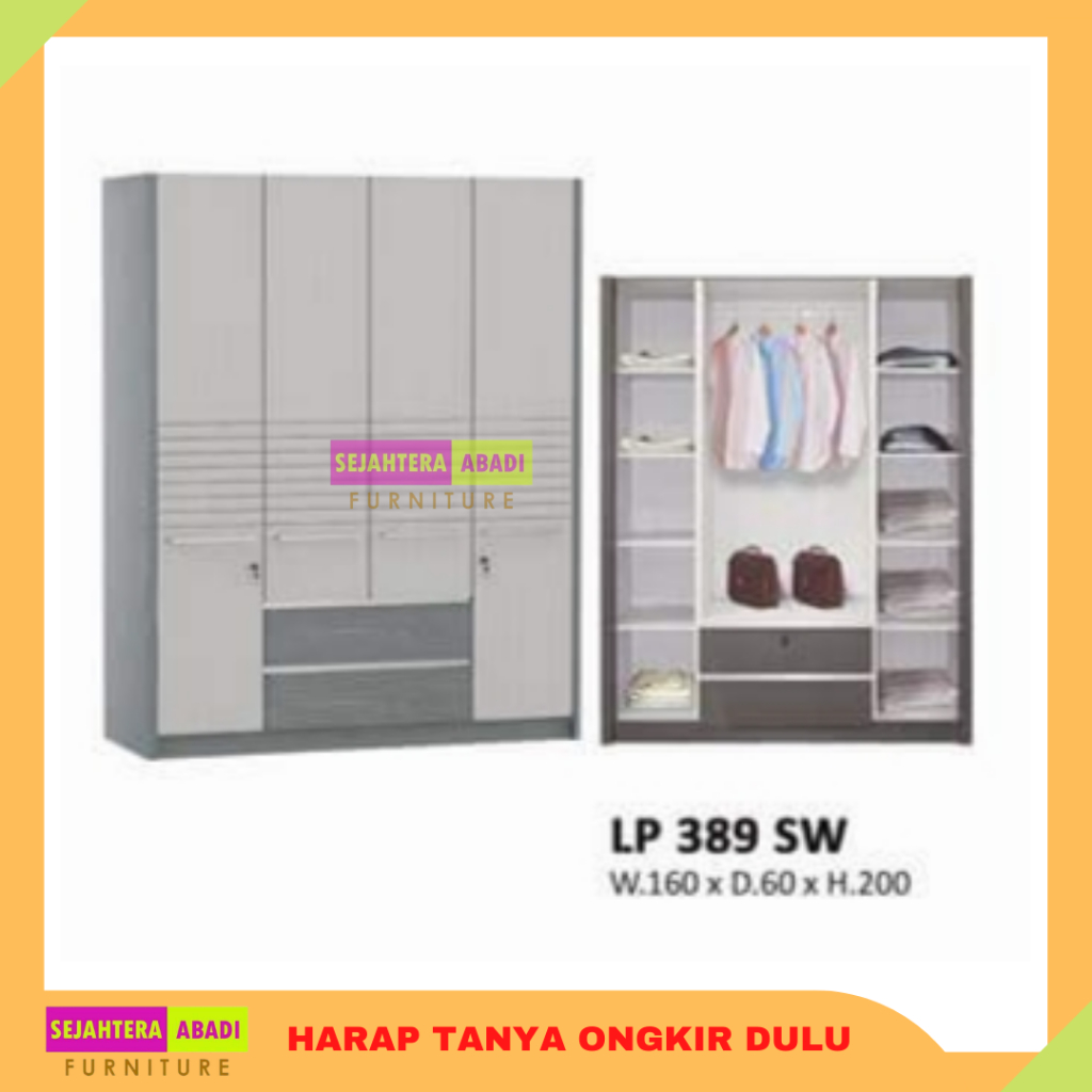 Siantano lemari Pakaian besar 4 pintu equity LP 389 SW