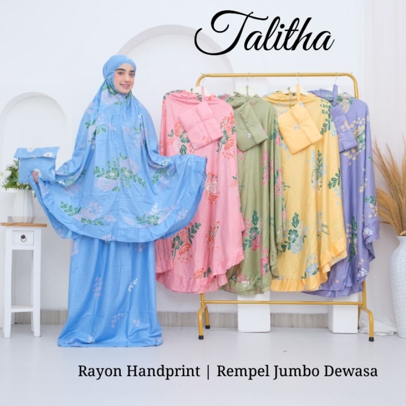 Mukena Rempel Jumbo Talitha/Mukena Jumbo Dewasa/Mukena Bali/Mukena Rayon/Grosir Mukena