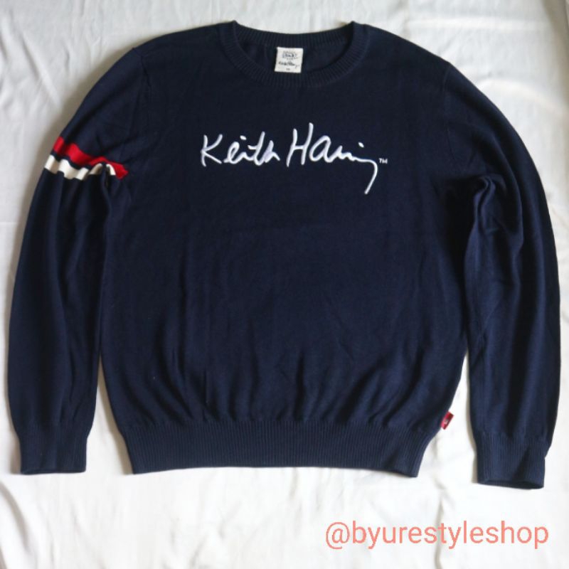 KEITH HARING Knitwear Navy Rajut Crewneck