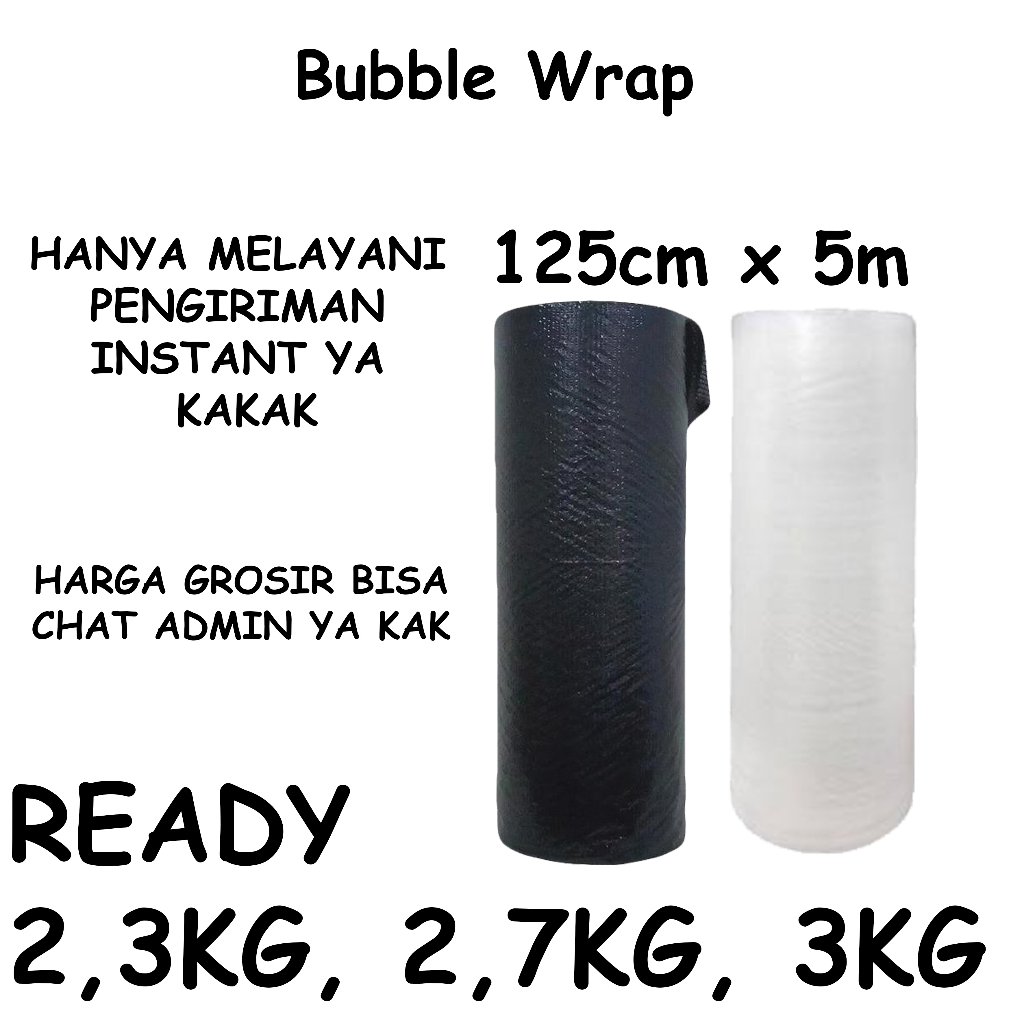 

BUBBLE WRAP ROLL 125CM X 50M BUBBLE WRAP BENING BUBBLE WRAP HITAM KUALITAS TERBAIK 2,3 KG