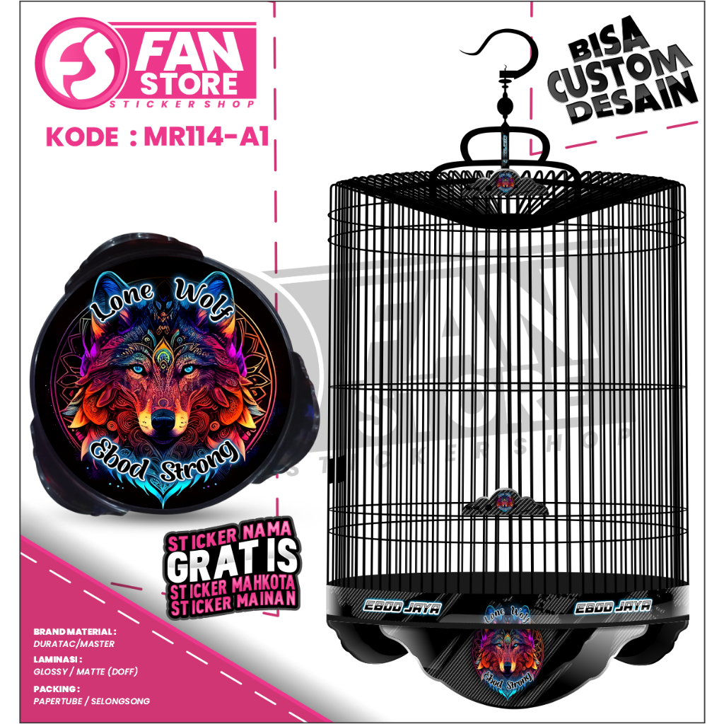 STICKER KANDANG MURAI EBOD JAYA NO 1 2 3 CUSTOM - DECAL SANGKAR KANDANG BURUNG MURAI  RADJA - MR114