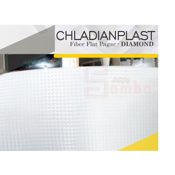 Fiber Flat Pagar Chladian Diamond Tebal 1mm/Plastik Plat Penutup Pagar 1 mm