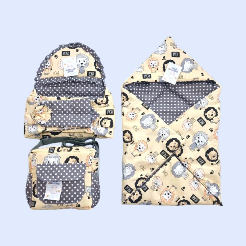 Paket Hemat Set Perlengkapan Bayi Set 3in1, Gedongan Bayi Samping, Selimut Bayi, & Tas perlengkapan 