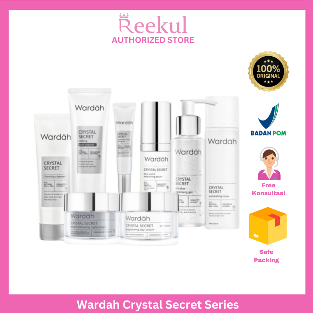Wardah Crystal Secret Series mencerahkan, menyamarkan flek hitam, bekas jerawat, dan meratakan warna