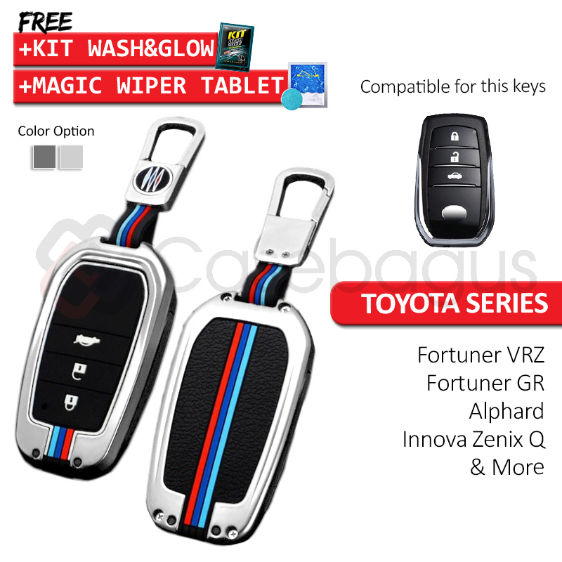 Toyota Fortuner VRZ Alphard - 2in1 Metal Case Kunci Mobil Key Cover