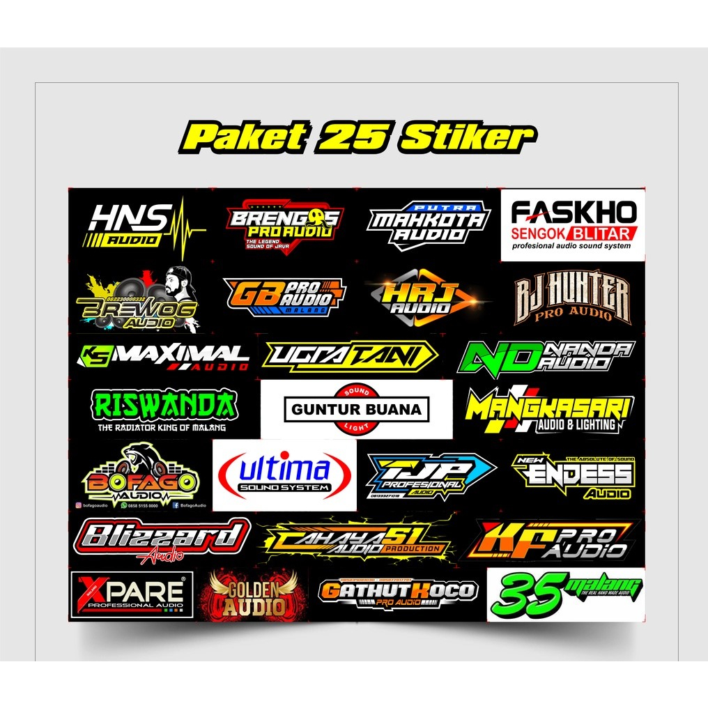 BAYAR DITEMPAT ✅Stiker Sound System - Isi 25 - Brewog Brengos k5 maximal HRJ Riswanda