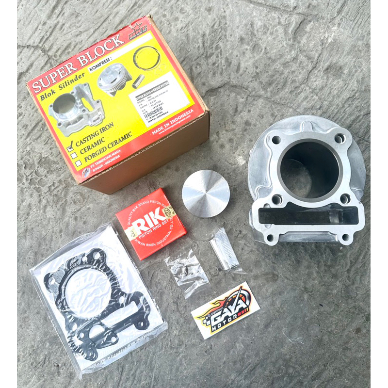 CYLINDER BLOK BRT MIO SPORTY / MIO SMILE / MIO SOUL LAMA  SET PISTON 58 PIN 15 FORGING