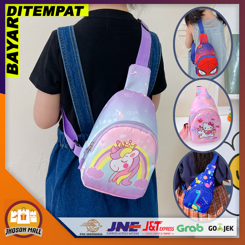 JM Tas Selempang Anak Motif Karakter / Tas Selempang Dada Slig Bag Anak Cowok Cewek Import Terkini /