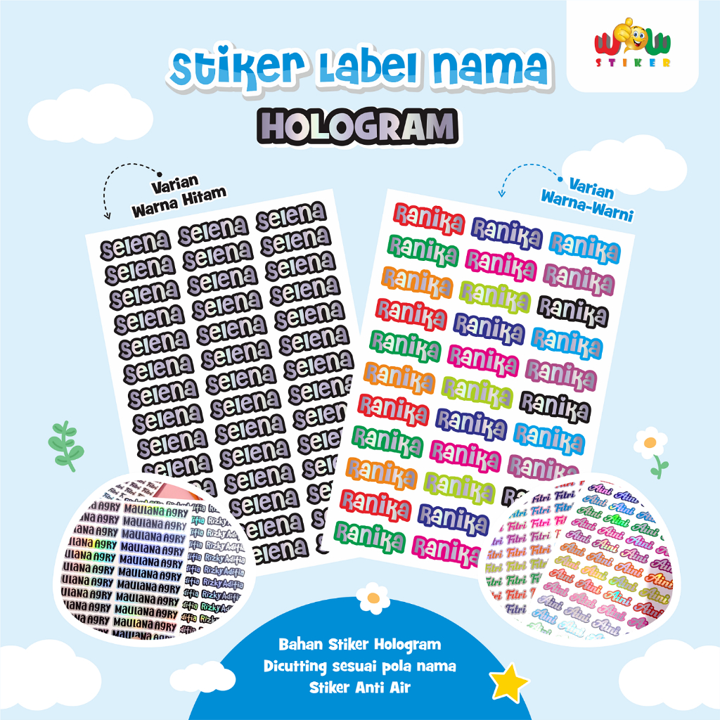 

Stiker Label Nama Hologram Waterproof