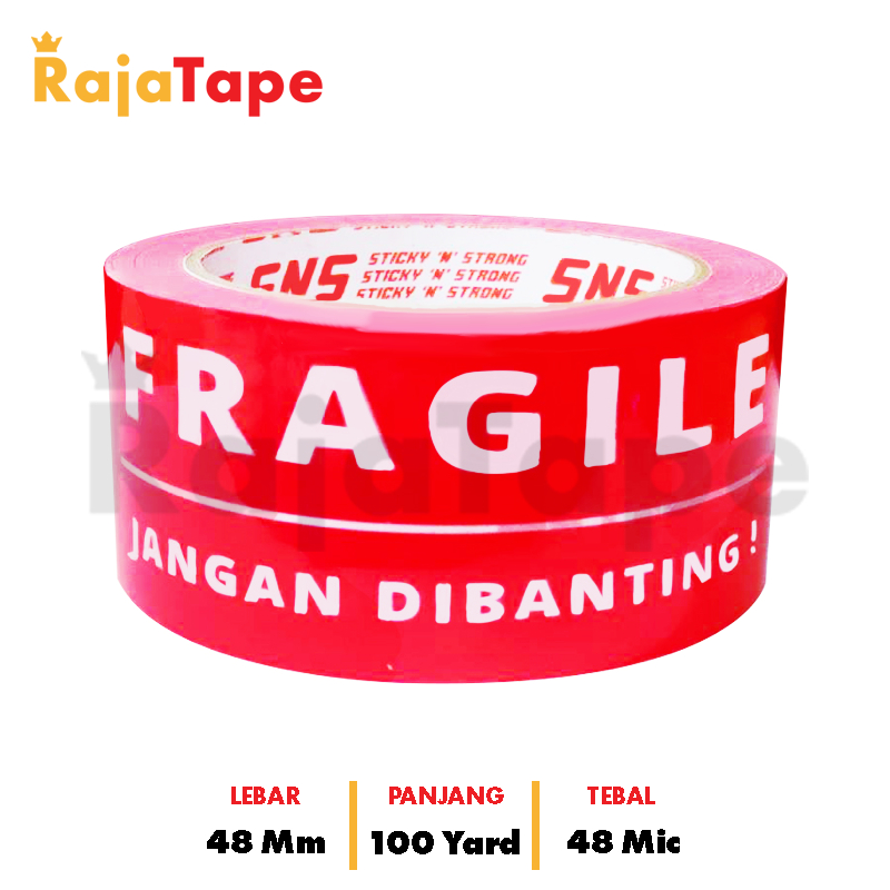 

Lakban Fragile 100 Yard x 48 Mm x 48 Mic Sticky N Strong (SNS)