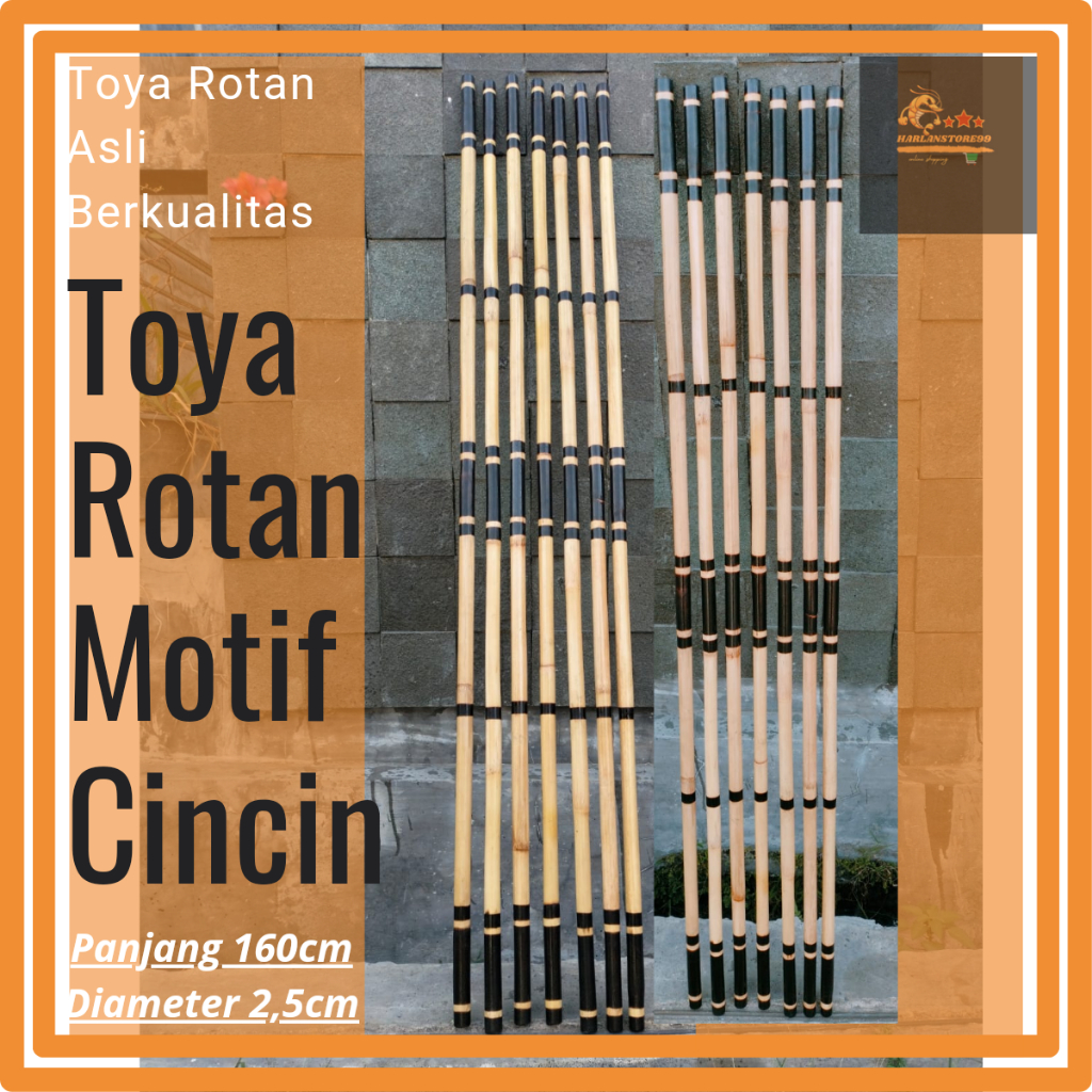 TOYA ROTAN - TOYA PENCAK SILAT - TONGKAT ROTAN MOTIF - TOYA ROTAN (ROTAN ASLI MOTIF CINCIN)