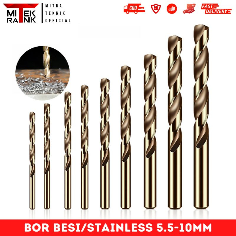 Mata Bor Besi Bor Stainless 5.5mm-10mm M35 Twist Drill HSS.Co