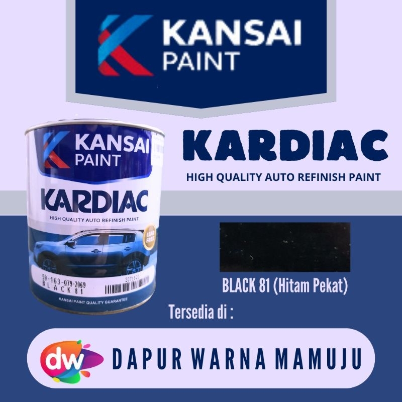 [Sulsel-Sulbar] Kardiac 2069 Black 81 (Cat Duco Kardiac Hitam Pekat) 1 Liter