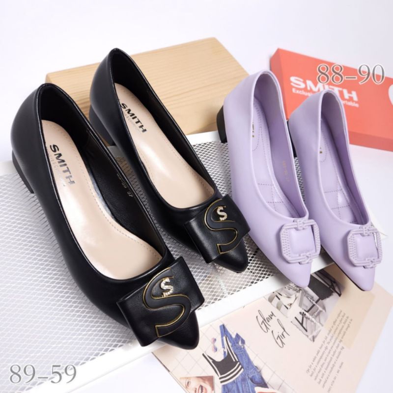 sepatu FANTOFEL kerja wanita heel 3 cm hitam, Lilac