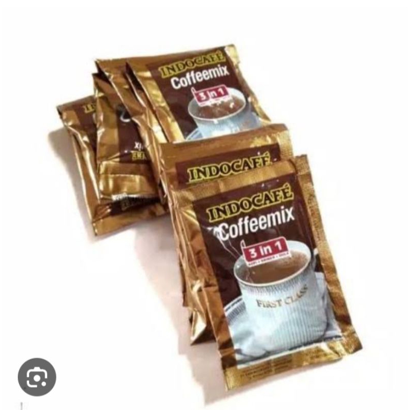 

kopi Indocafe coffee mix 3 in 1/1 renceng 10 pcs