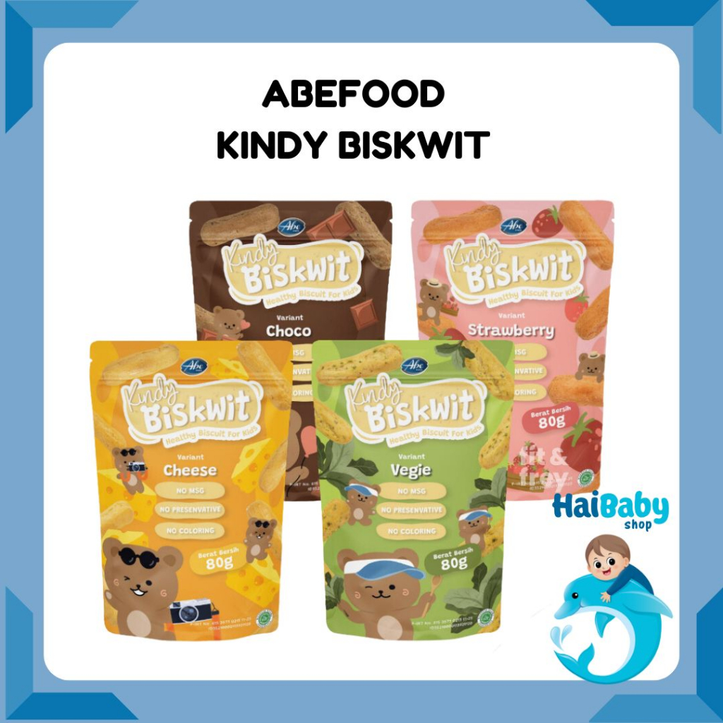 

ABE FOOD Kindy Biskwit 80g - Biskuit Anak - Cemilan Sehat No Msg