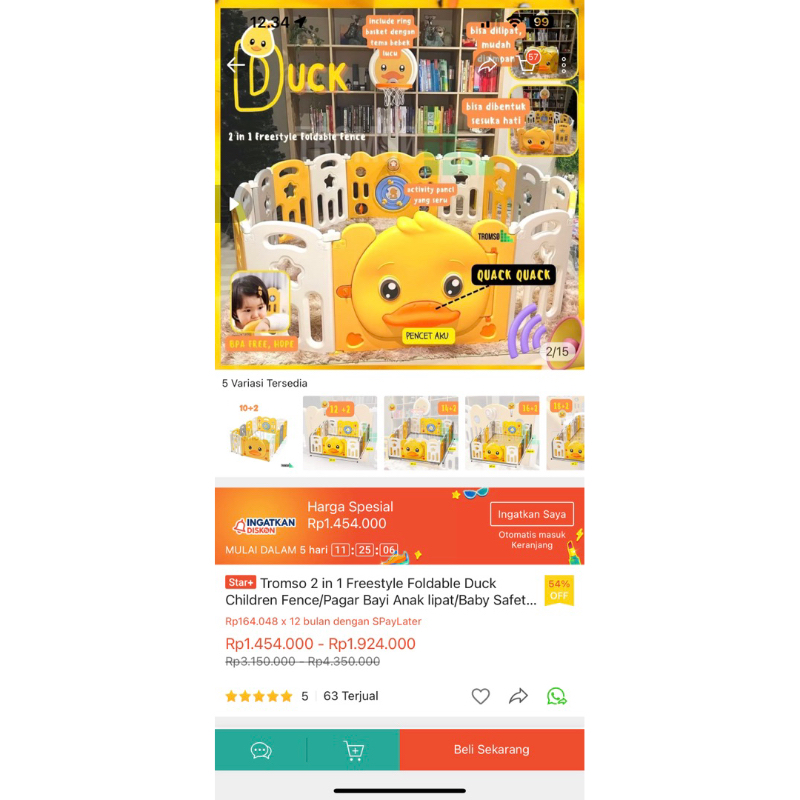 Pagar mainan bayi/ baby fence foldable second