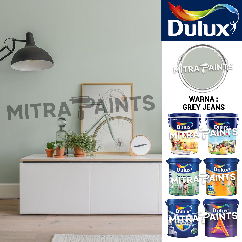 [INTERIOR EKSTERIOR] CAT TEMBOK DULUX WARNA GREY JEANS / CATYLAC PENTALITE EASY CLEAN WEATHERSHIELD 