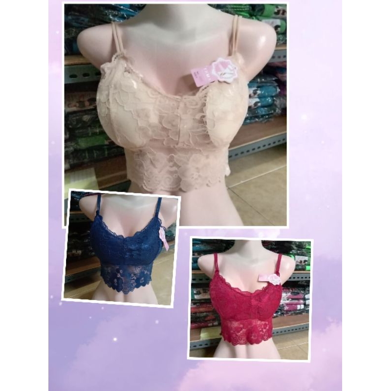 miniset renda seksi fema busa sport bra
