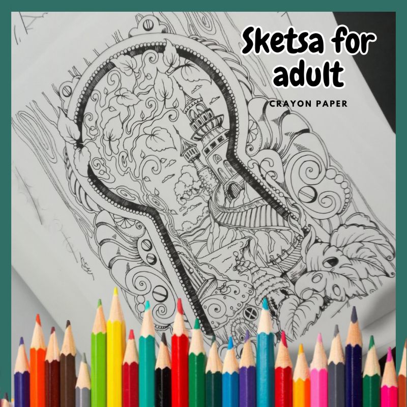 

Gambar Sketsa Mewarnai Untuk Dewasa - Gambar Bagus Dan Menarik - Tersedia Varian 20 30 40 50 Lembar