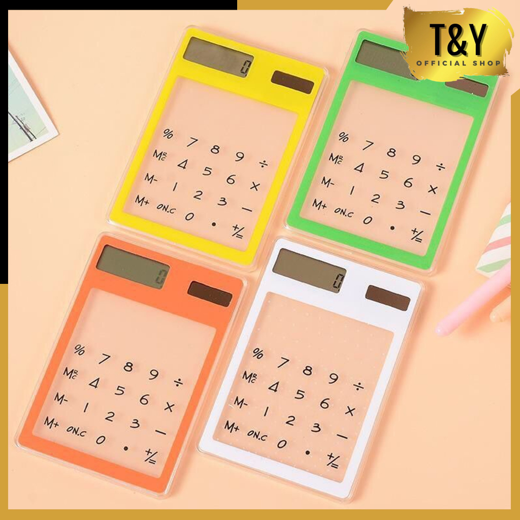 

T&Y Kalkulator 8 Digit Mini Aesthetic Kalkulator Kecil Tenaga Surya Calculator Mini Portable Ultra Tipis Transparan L Touchscreen Simple Untuk Sekolah Dan Kantor