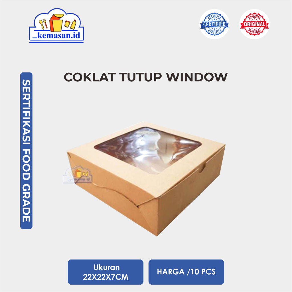 DUS E FLUTE COKLAT TUTUP WINDOW 22X22X7 10PCS