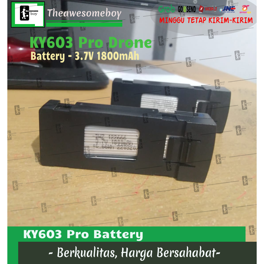Baterai KY603 Pro Drone 4K Quadcopter 3.7V 1800mAh Battery