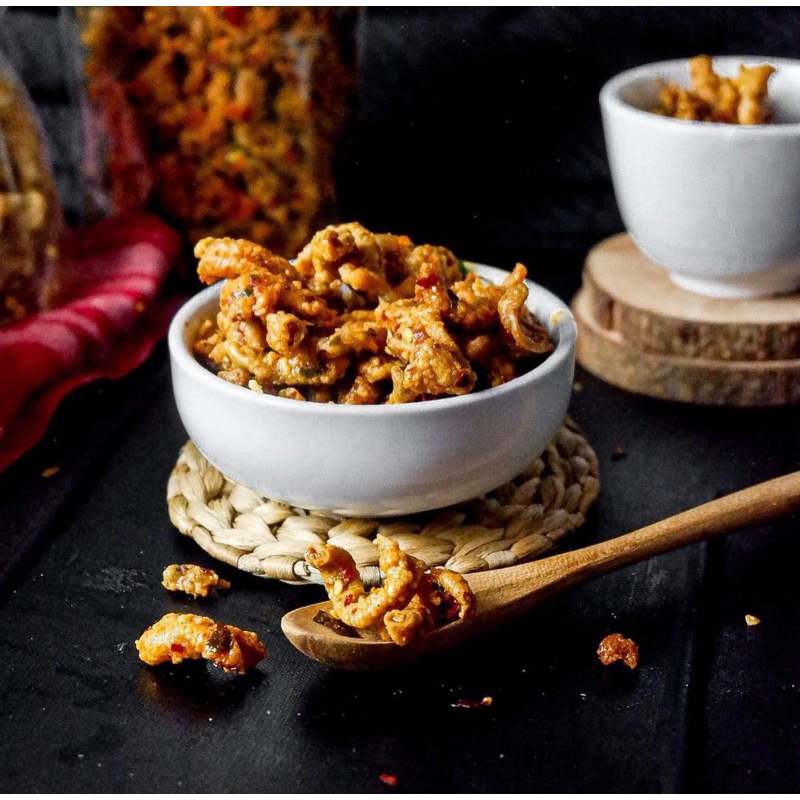 

usus ayam pedas crispy