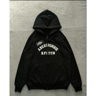 JAKET HOODIE ZIPPER ABERCROMBIE & FITCH HITAM PREMIUM HIGHT QUALITY DISTRO FULL TAG & LABEL BAHAN TE