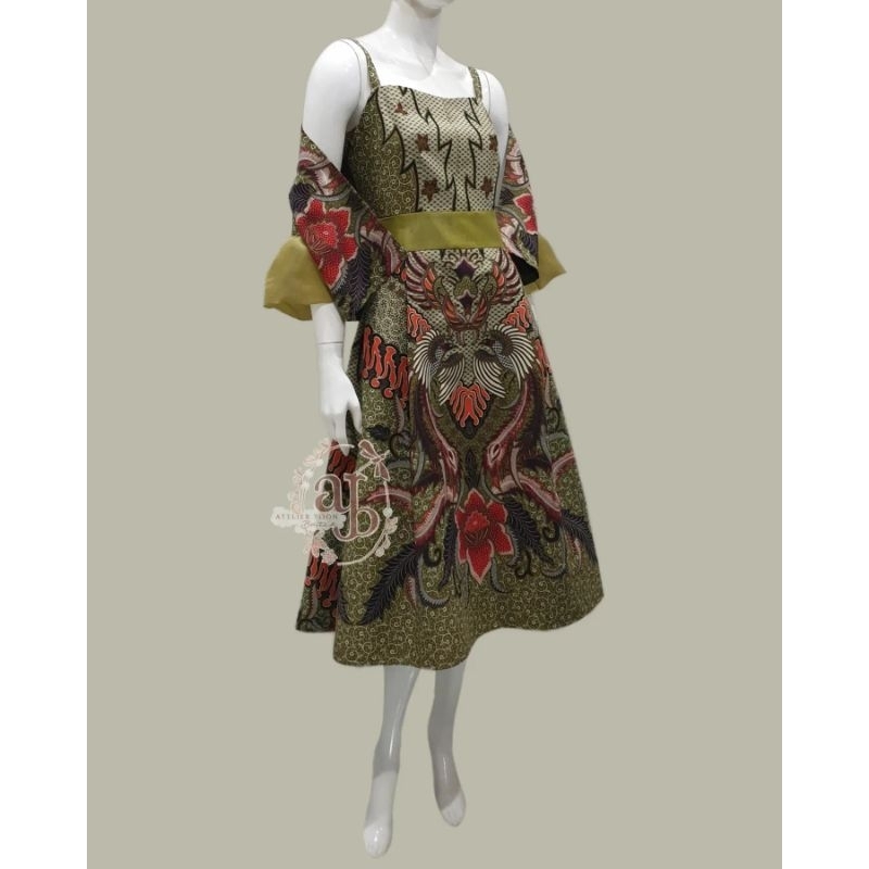 Camisole dress + bolero kombinasi organza baju terusan outer BATIK formal modern pesta by atelier.yo