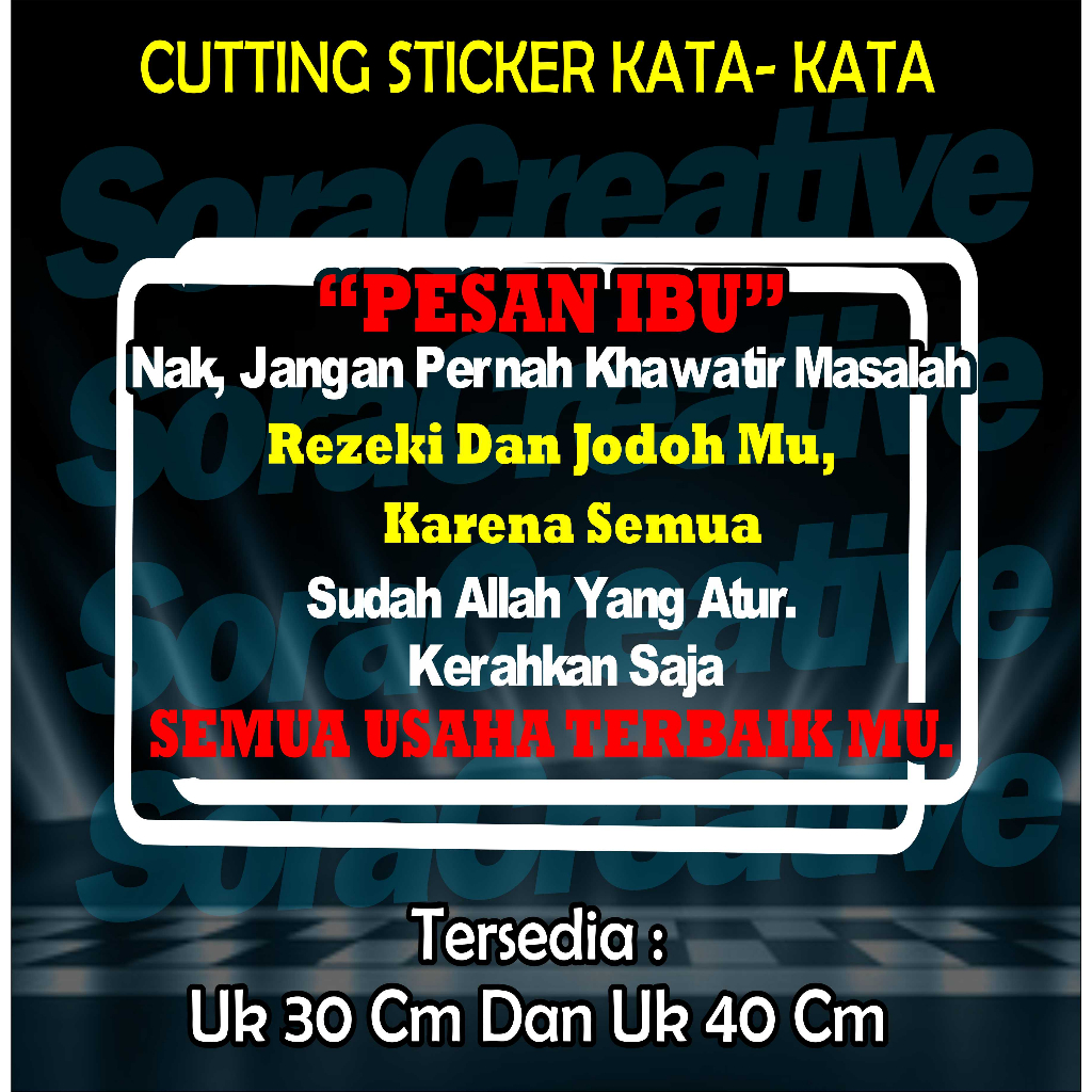 STIKER KATA KATA "PESAN IBU"