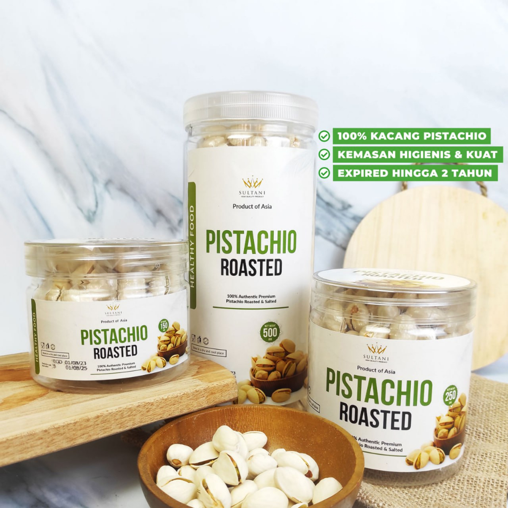 

Kacang Pistachio Roasted Premium Fustuk Asli Renyah Oleh-Oleh Haji Umroh Termurah Matang Original