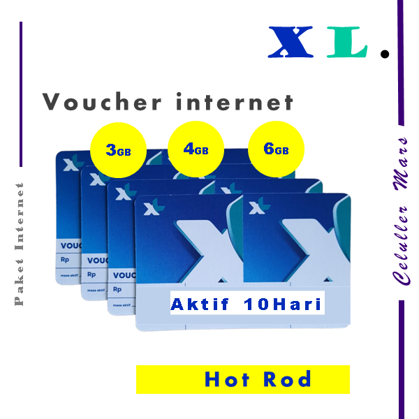 Voucher XL Hotrod 2GB 3GB 4GB 6GB 10Hari 7Hari Jatim, XL Hot Rod 3GB 4GB 6GB 10 Hari